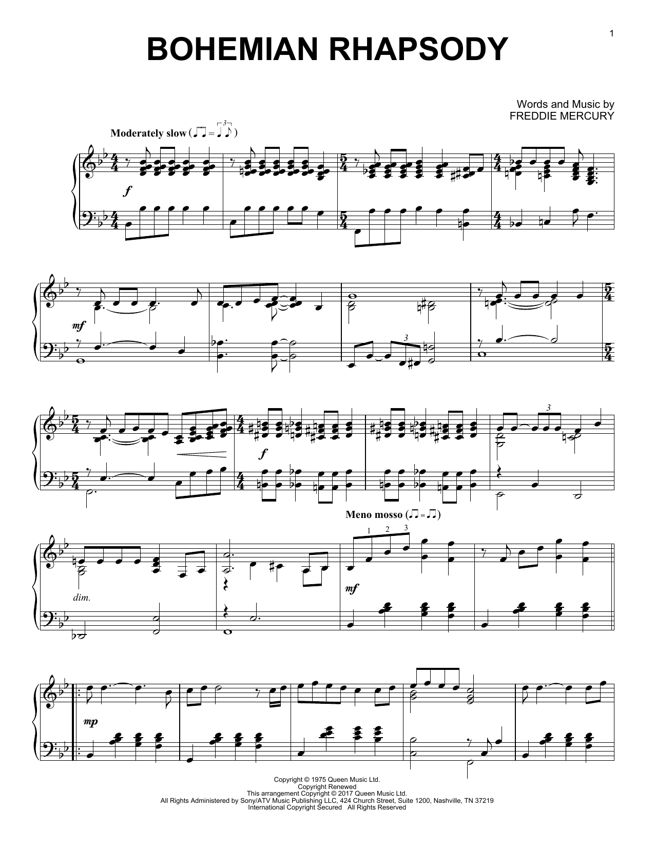 bohemian rhapsody piano pdf free